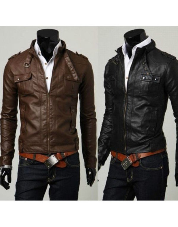 HugMe.fashion Genuine Leather Jacket for Men Biker...