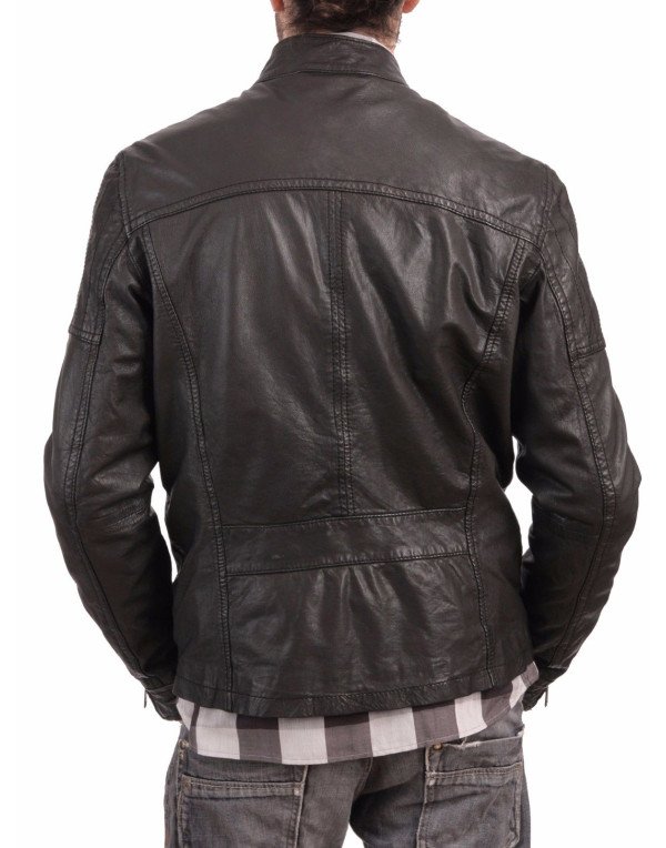 HugMe.fashion Black Biker Jacket, Leather Motorcycle Jacket JK29