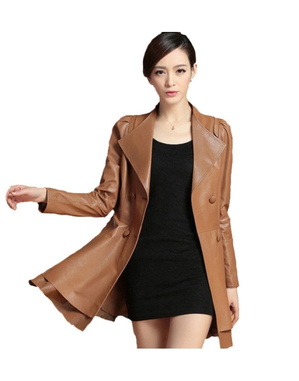 HugMe.fashion Ladies Leather in Froke Pattern Genuine Sheep Leather Jacket  LJK37