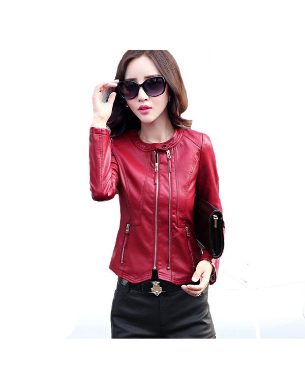 HugMe.fashion Genuine Leather Sort Biker Ladies Ja...