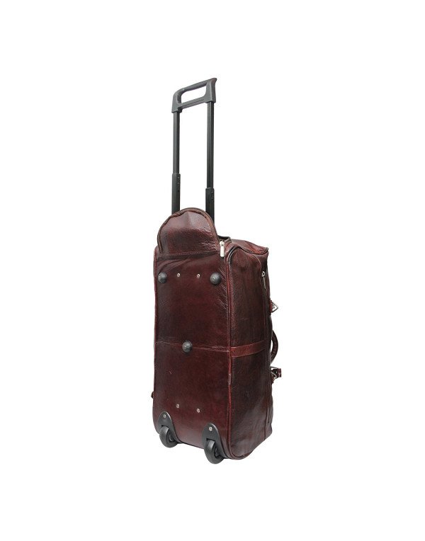 HugMe.fashion 21 inch NDM Pure Brown Leather Trolley Bag TB19