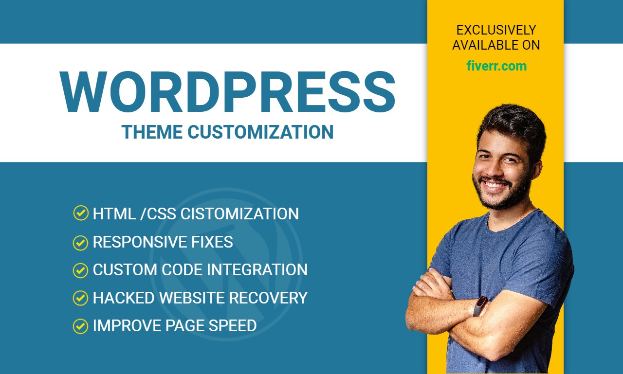 Wordpress theme customization Fiverr Gig Image
