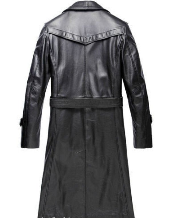 HugMe.fashion Leather Long Coat For Men and Women In Black Color JK161