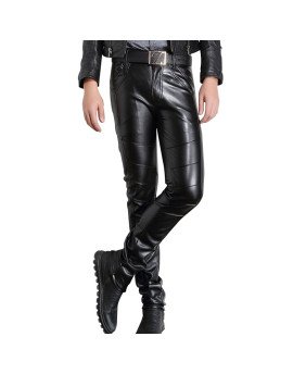 Geuine Sheep Leather Trouser Pant in Black Color Hollywood Style PT4