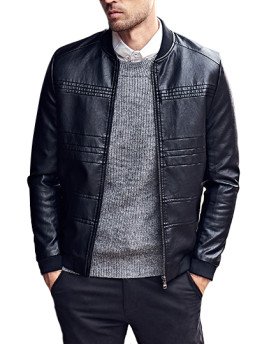 HugMe.Fashion Leather Jacket Men Biker Jacket in Black Color Fully Stylish JK197