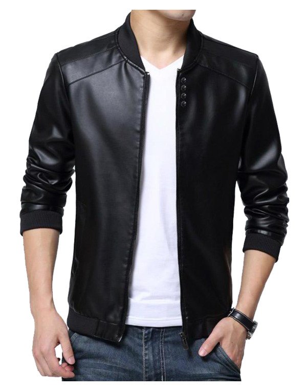 HugMe.fashion Leather Jacket Slim Fit With Elastic closer JK193