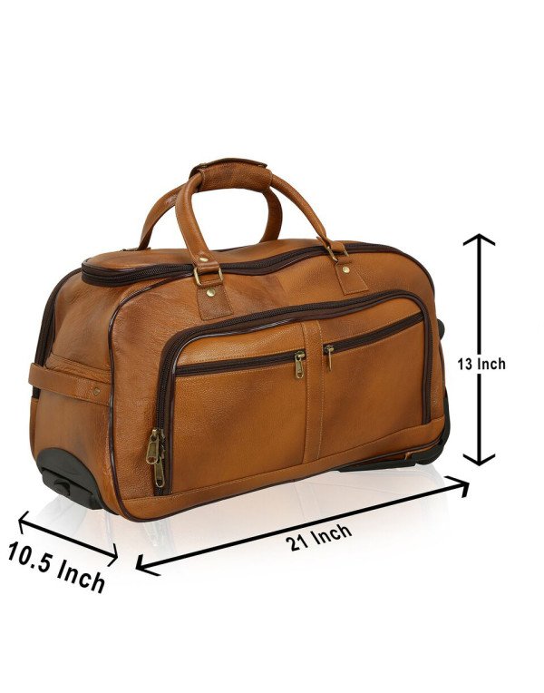 HugMe.fashion Genuine Leather Duffel Bag Tan Color DB18