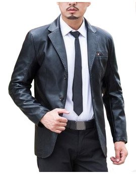 HugMe.fashion Brown Formal Blazer Made From Sheep Leather  JKB04