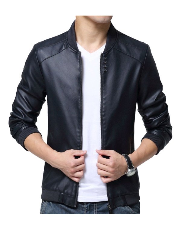 HugMe.fashion Leather Jacket Slim Fit With Elastic...