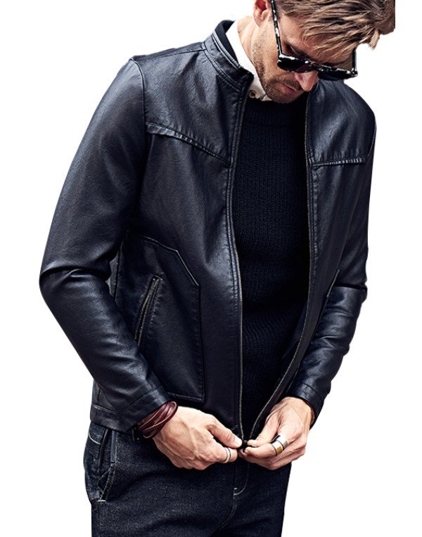 HugMe.fashion Slim Fit Leather Jacket for Men JK198