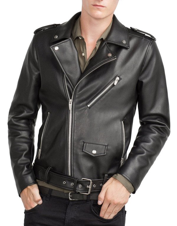 HugMe.fashion Leather Jacket Slim Biker Motorcycle...