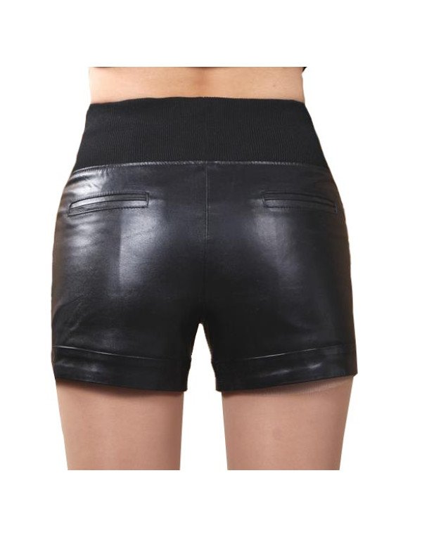 HugMe.fashion Genuine Sheep Leather Ladies Short in Black SH12