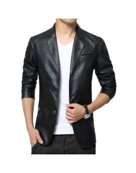 HugMe.fashion Blazer in Brown and Black Leather Blazer JKB01