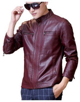 HugMe.fashion Leather Jacket Riding Jacket with 2 Chest Pocket JK195