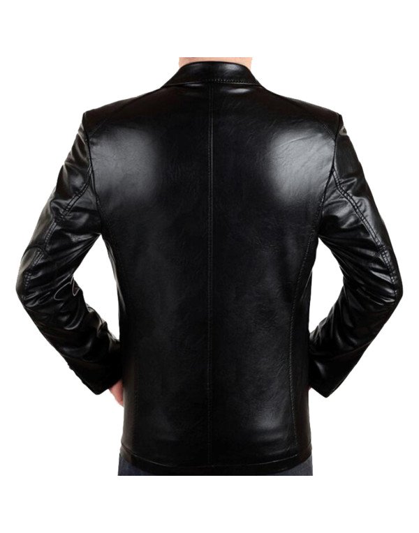 HugMe.fashion Leather Coat in Black Blazer Men Office Purpose JKB02