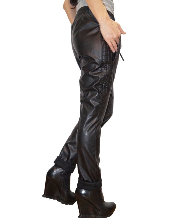 HugMe.fashoin Elastic Waist Closer Fully Pattern Leather Pant LPT13