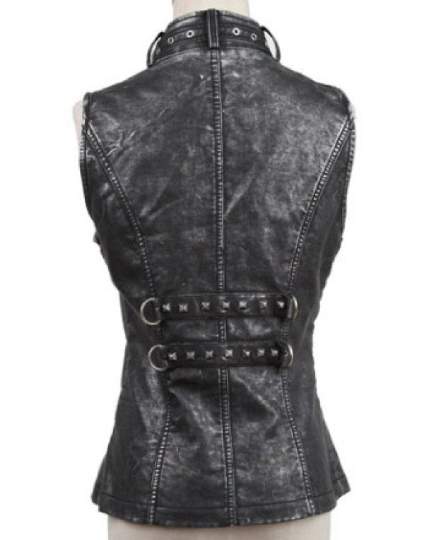 Genuine Sheep  Waistcoat Motorcycle Biker Coat For Women LWC06