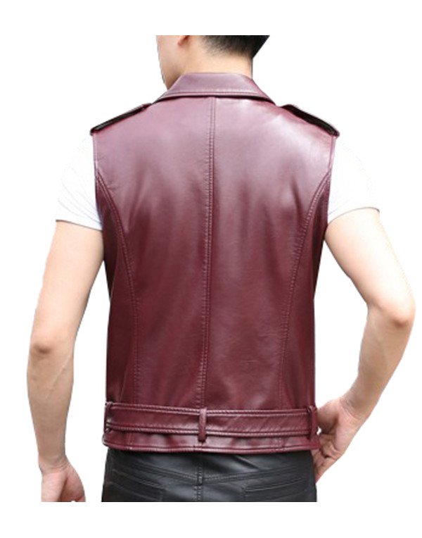 Genuine Sheep Leather Jacket in Brown Color WC02