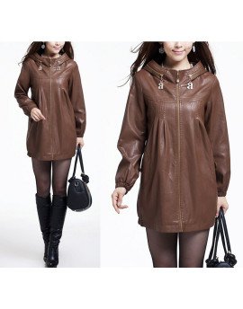 HugMe.fashion Ladies Genuine Leather Long Jacket In Multiple Color LJK34