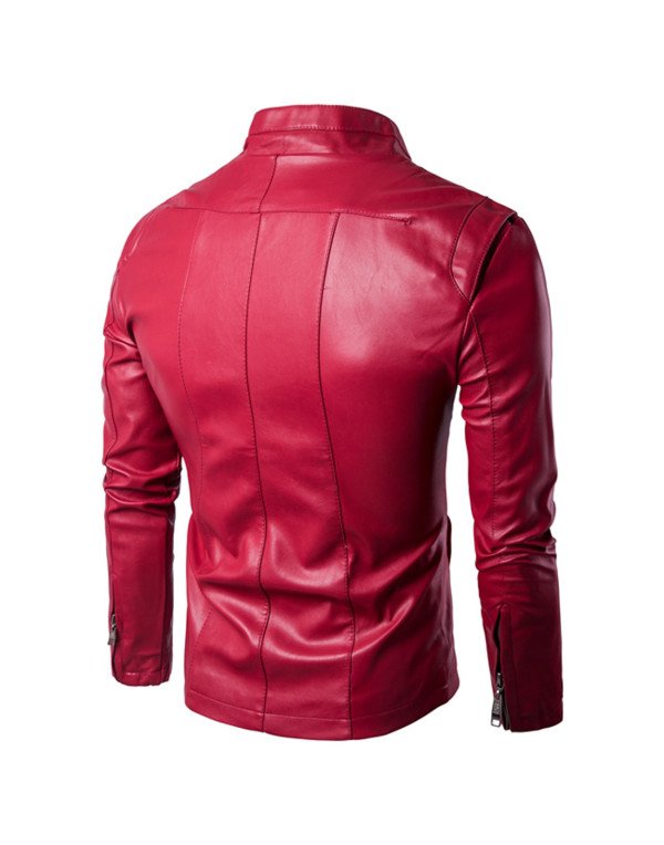 HugMe.fashion Real Leather Jacket  For Biker In Red Color JK194