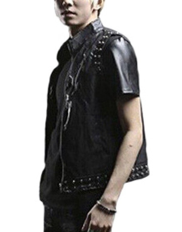 Genuine Sheep Leather Casual Waistcoat for Men in Black color WC09