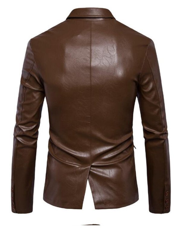 HugMe.fashion Lambskin Brown Leather Blazer Office Purpose JKB05