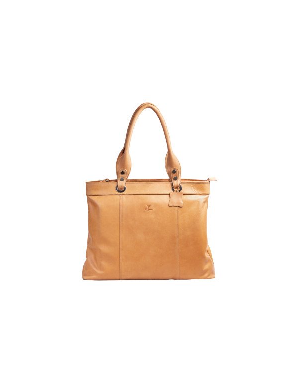 HugMe.fashion Genuine Leather Hand Bag In Tan Colo...