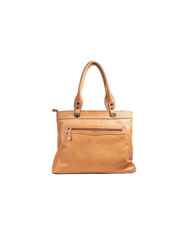 HugMe.fashion Genuine Leather Hand Bag In Tan Color HB68