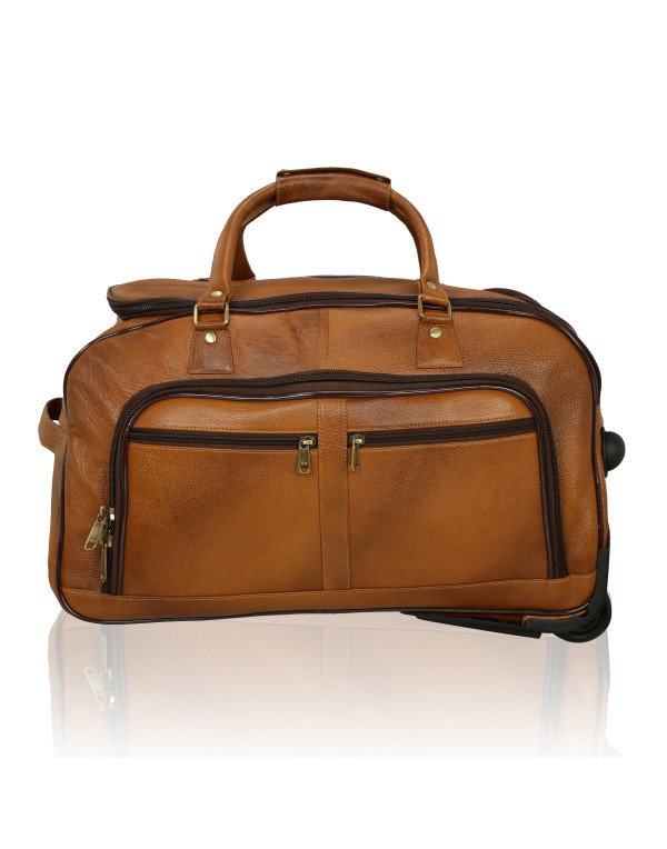 HugMe.fashion Genuine Leather Duffel Bag Tan Color DB18