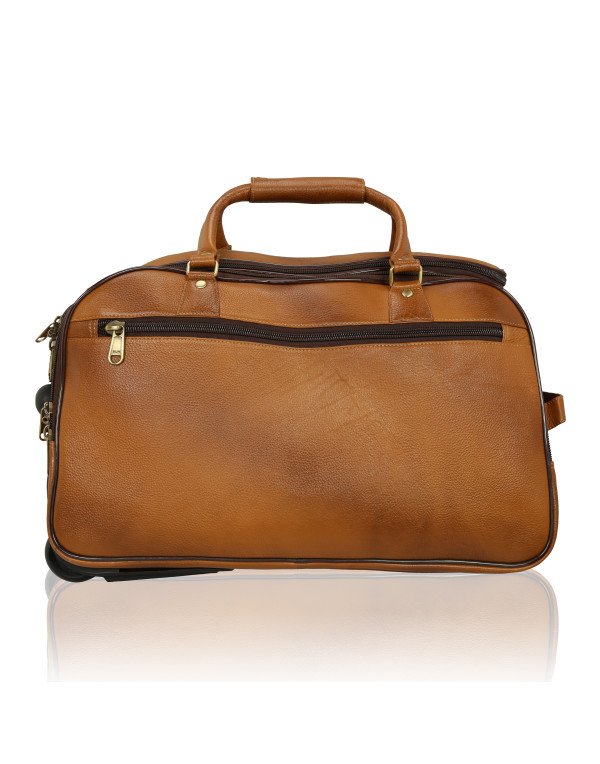 HugMe.fashion Genuine Leather Duffel Bag Tan Color DB18