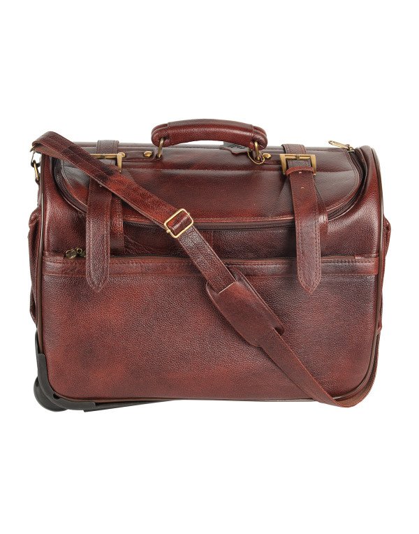 HugMe.fashion Genuine NDM Leather Bag Travelling Luggage Bag For Men and Women in Brown Color TB17