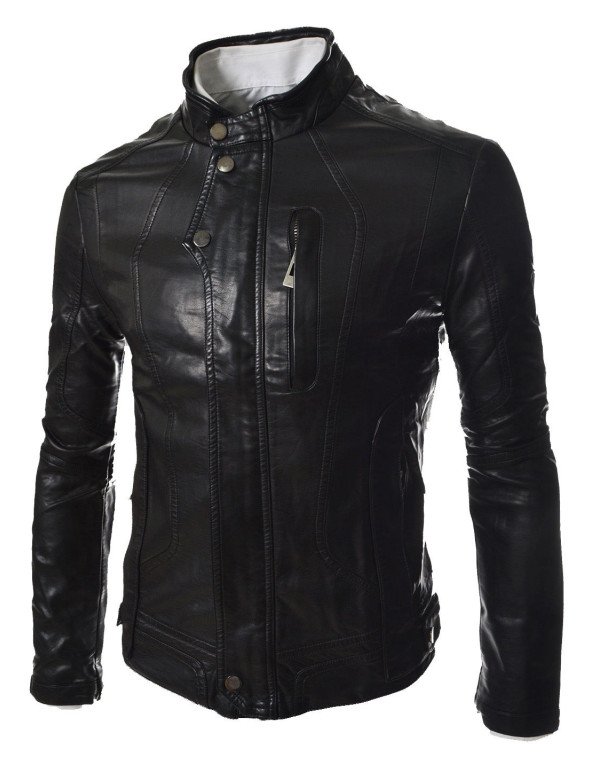 New HugMe.fashion Genuine Leather Jacket In Black Biker Slim Fit Jacket JK20