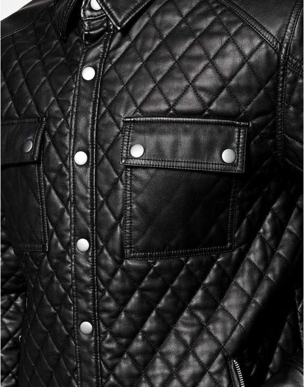 HugMe.fahion Men's Quilted Genuine Leather Jacket For Men's JK48 