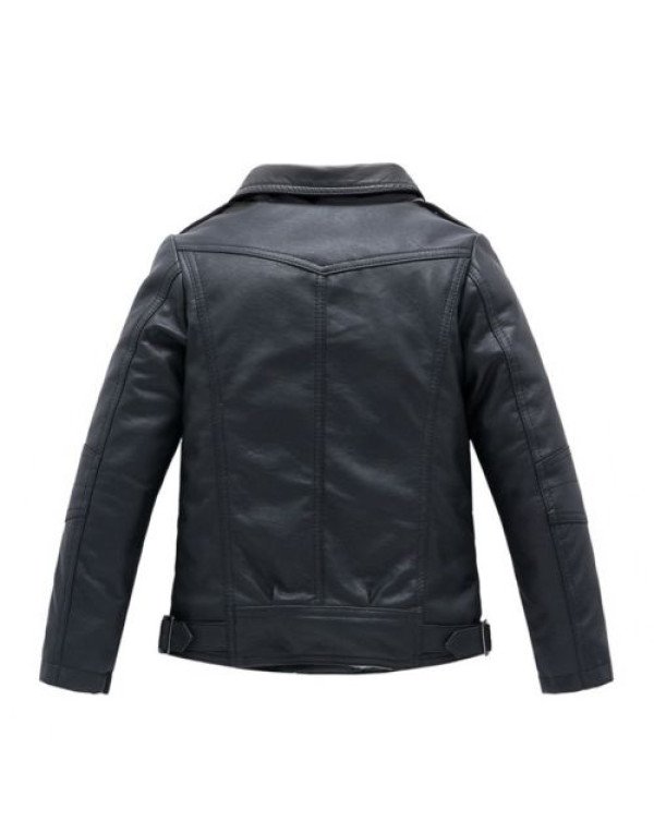 Hugme.Fashion Black Party Winter Unique Leather Jacket For Kids