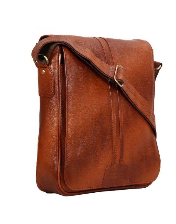 Full Flap Crossbody Leather Messenger Bag