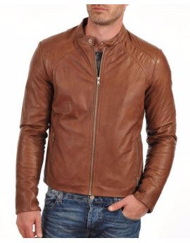 HugMe.fashion Men Genuine Leather Motorcycle Biker Jacket JK124