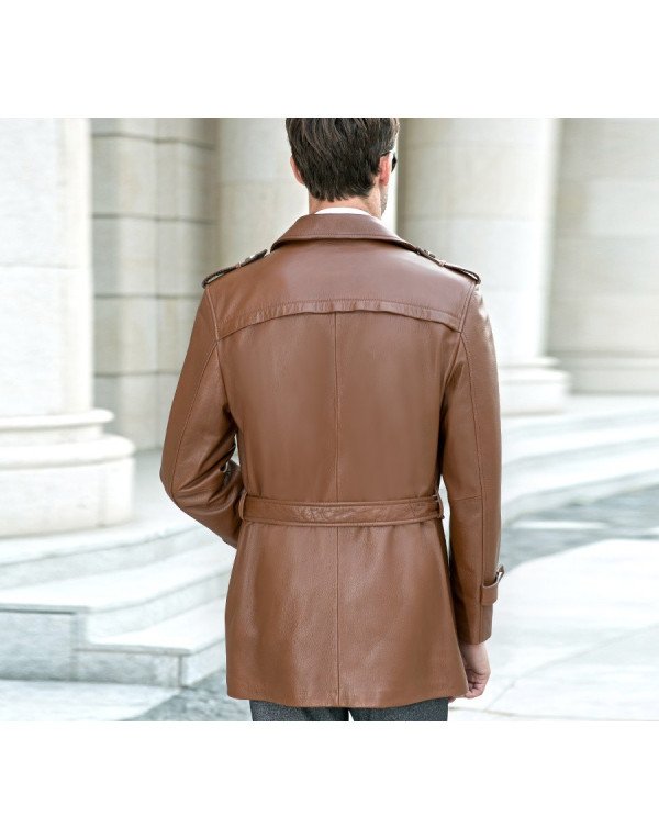 HugMe.Fashion Pure Leather Long Jacket