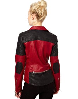 HugMe.fashion New Red Color Women's Biker Jacket For Men LJK10