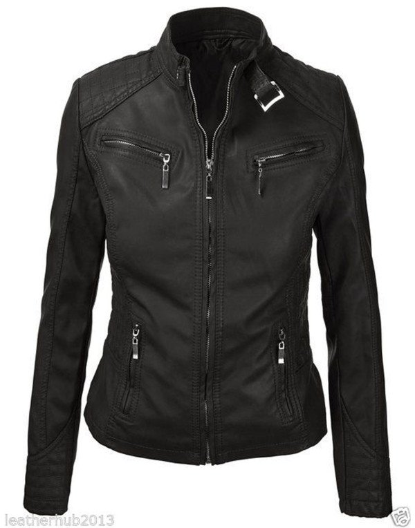 HugMe.fashion New Women Biker Genuine Leather Jack...