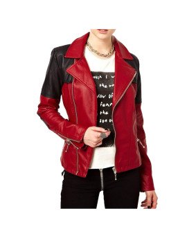 HugMe.fashion New Red Color Women's Biker Jacket For Men LJK10