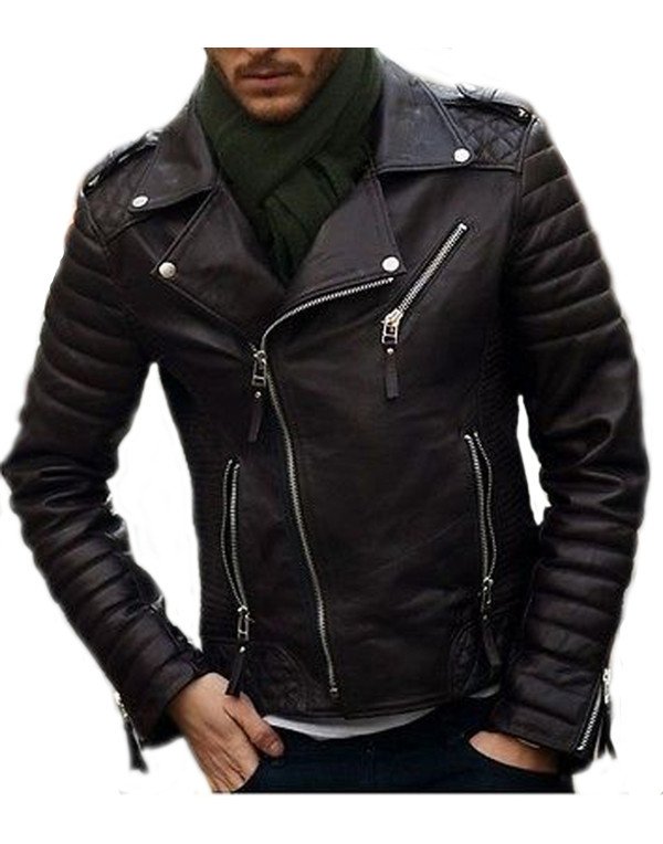 HugMe.fashion Genuine Leather Jacket For Men, Black Leather JK11