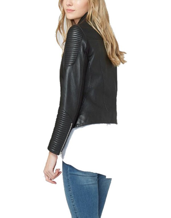 HugMe.fashion New Women's Scooter Genuine Leather Jacket in black LJK2