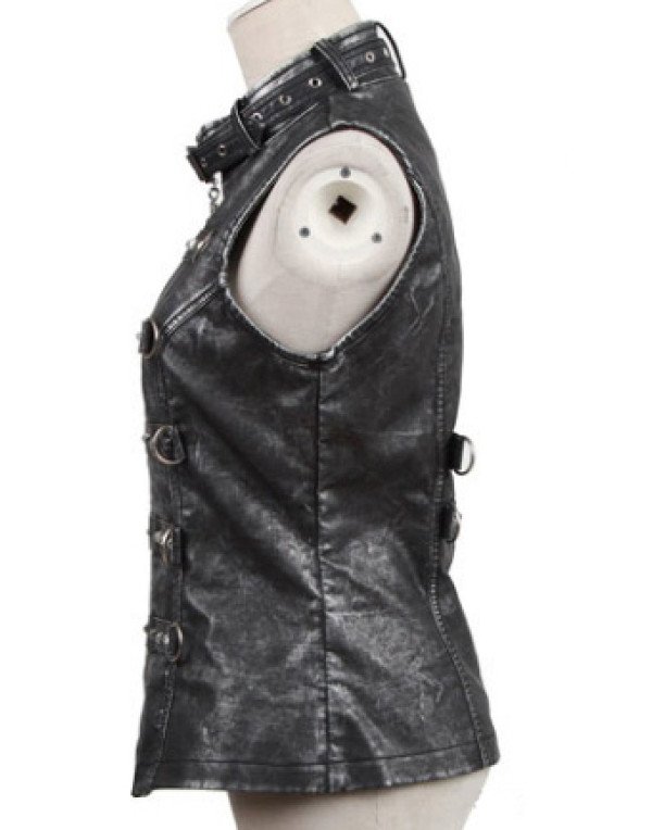 Genuine Sheep  Waistcoat Motorcycle Biker Coat For Women LWC06