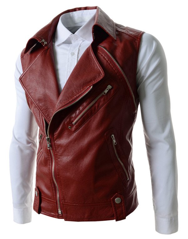 HugMe.fashion Genuine Leather Jacket with Detachable Sleeves for Men  JK111