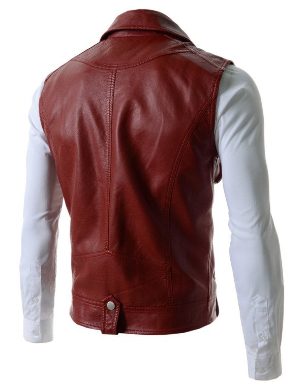 HugMe.fashion Genuine Leather Jacket with Detachable Sleeves for Men  JK111