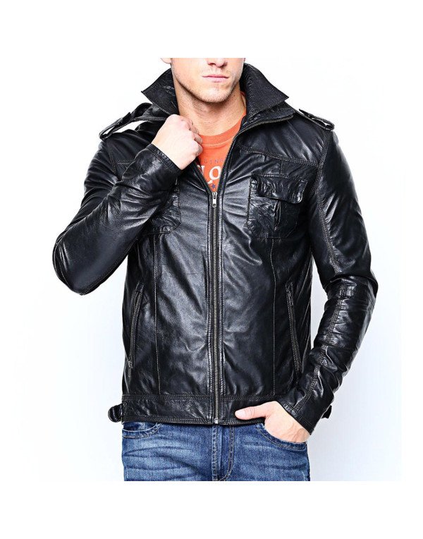 HugMe.fashion Men Genuine Leather Jacket in Black ...