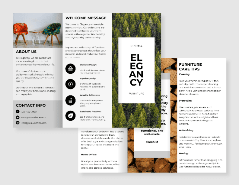 Elegancy Furniture Trifold Brochure