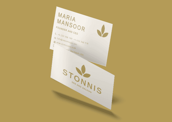 Stonnis Spa and Saloon Business Card