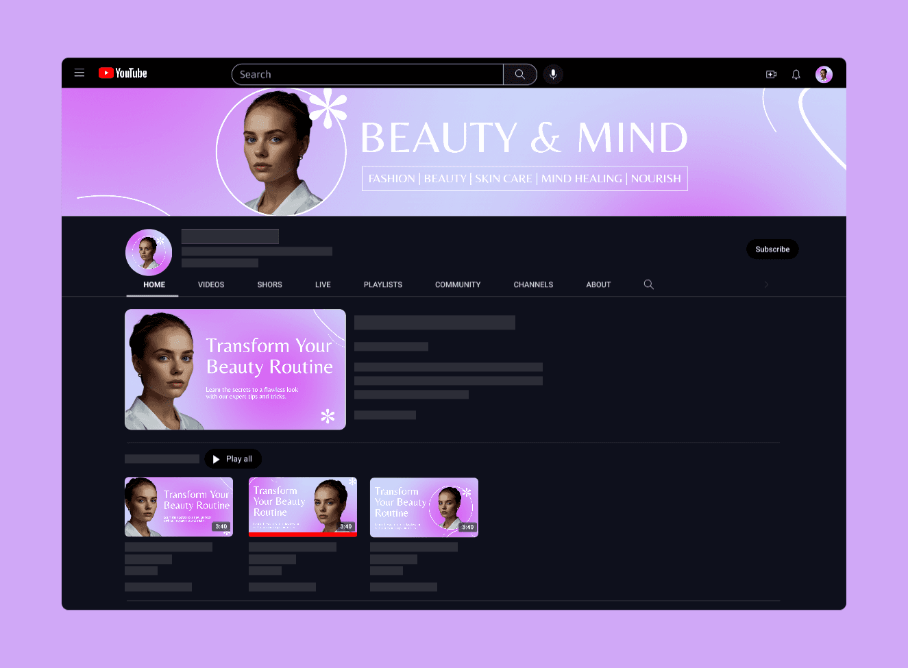 Beauty and Mind YouTubers Starter Pack
