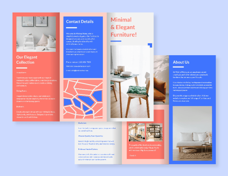 Minimal Furniture Trifold Brochure